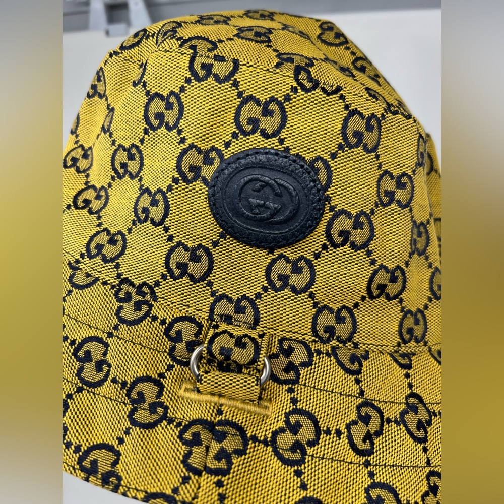 New Gucci GG supreme monogram Multicolor canvas reversible bucket straps hat - Picture 9 of 10